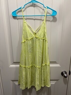 Target Lime Green Floral Spaghetti-Strap Sundress